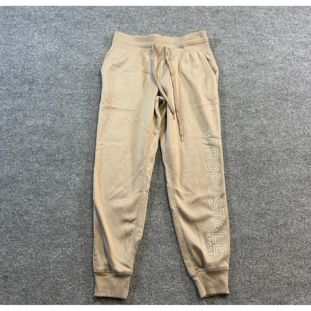 Aeropostale Sweatpant Men's S Brown Polyester Fleece-Lined Tapered Jogger Sports